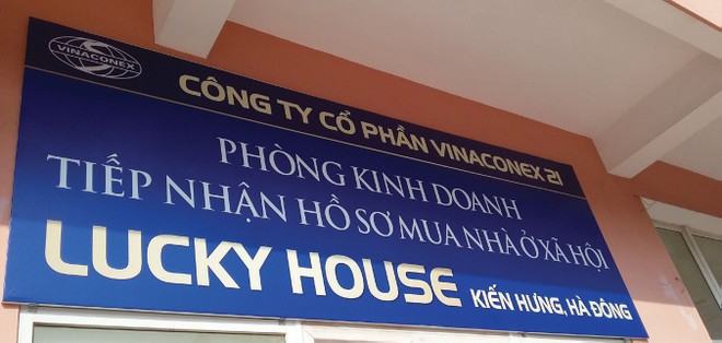 Phòng tiếp nhận hồ sơ đăng ký mua nhà ở xã hội Lucky House của chủ đầu tư, song chưa tiến hành nhận hồ sơ
