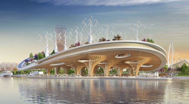 Bến thuyền khổng lồ làm sạch sông Hàn ở Seoul