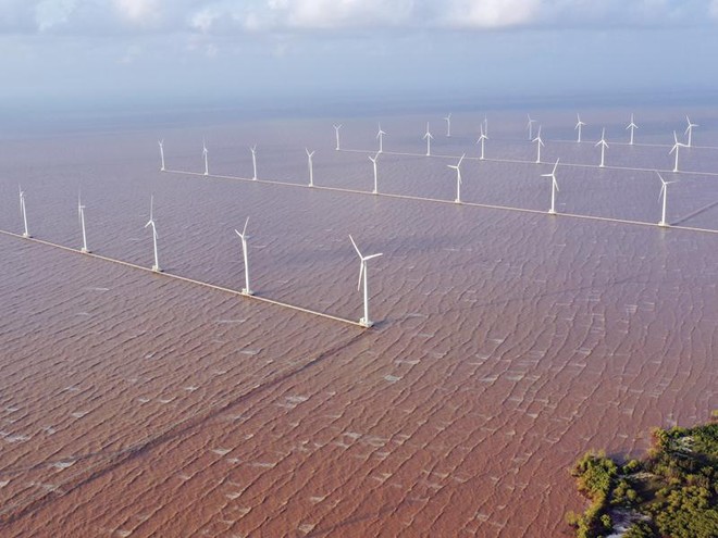 Dự án điện gió tại tỉnh Bạc Liêu. Ảnh: Đức Thanh