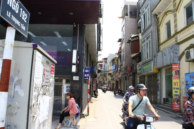 Ngõ 192 Lê Trọng Tấn, Hoàng Mai, Hà Nội, nơi được Công ty Sao Vàng đề nghị thanh tra về đất đai. Ảnh: Thành Nguyễn.