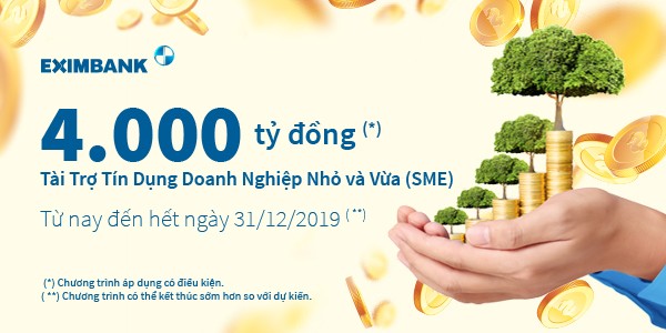 Eximbank dành 4.000 tỷ đồng cho các doanh nghiệp vừa và nhỏ với lãi suất từ 6,99%/năm