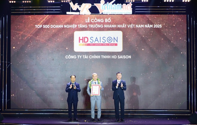HD SAISON vừa được Công ty Cổ phần Báo cáo Đánh giá Việt Nam (Vietnam Report) và báo VietnamNet trao tặng giải thưởng FAST500-Top 500 doanh nghiệp tăng trưởng nhanh nhất Việt Nam.