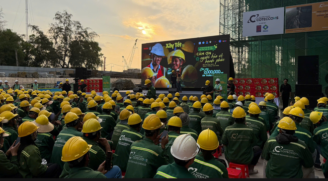 Coteccons (CTD) "Xây Tết 2026", chăm lo người lao động, lan tỏa ý thức an toàn