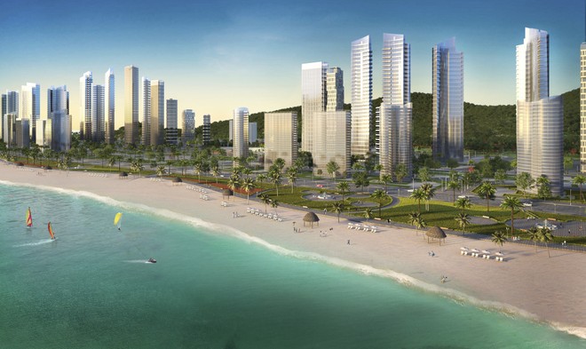 Một góc phối cảnh Sun Elite City, quần thể đô thị nghỉ dưỡng đẳng cấp bên vịnh di sản Hạ Long. (Ảnh: Sun Property).