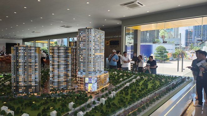 Khách hàng tham quan dự án Bcons City. Ảnh: Việt Dũng,