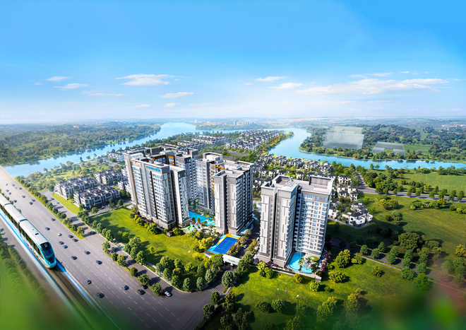 Khu căn hộ cao cấp ven sông Gladia Heights được Khang Điền hợp tác với Keppel (Singapore) phát triển (Hình phối cảnh)