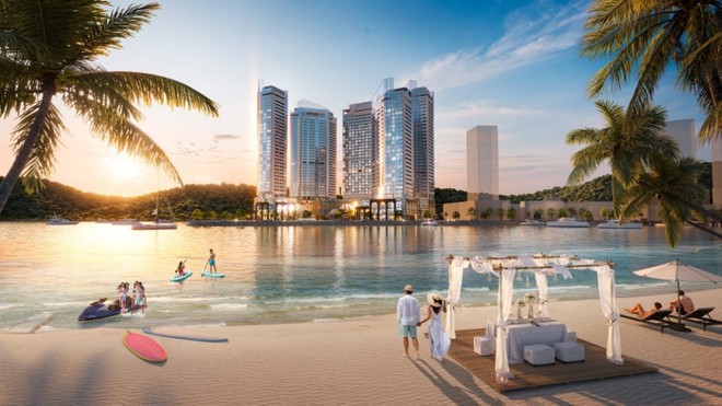 Tổ hợp Crystal Holidays Harbour Vân Đồn - tâm điểm du lịch nghỉ dưỡng cao cấp bên bờ vịnh Bái Tử Long sẽ khánh thành vào ngày 19/12/2025. (Ảnh: Everland Group).