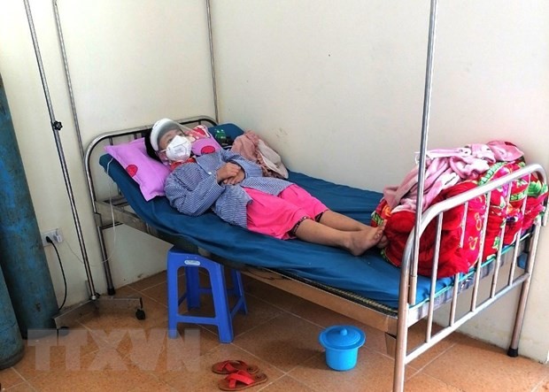 Bệnh nhân COVID-19 số 268 đang được điều trị ở khu cách ly Bệnh viện Đa khoa huyện Đồng Văn (Hà Giang). (Nguồn: TTXVN phát).