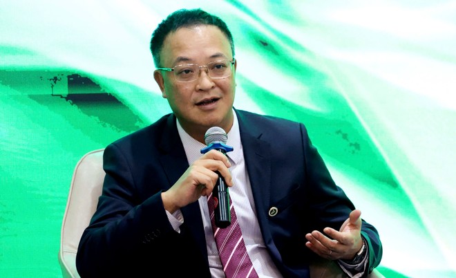 Ông Bùi Hoàng Hải, Phó chủ tịch Ủy ban Chứng khoán Nhà nước chia sẻ tại Tọa đàm. (Ảnh: Dũng Minh)