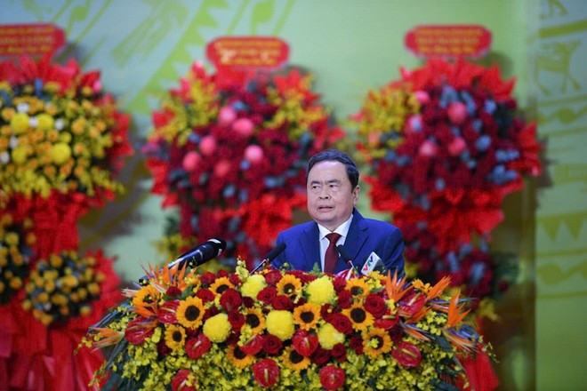 Chủ tịch Quốc hội Trần Thanh Mẫn nhấn mạnh, Đại hội đại biểu Đảng bộ tỉnh Khánh Hòa lần thứ I, nhiệm kỳ 2025-2030 là sự kiện chính trị có ý nghĩa trọng đại, là ngày hội đoàn kết, thể hiện niềm tin và khát vọng, mở ra thời kỳ phát triển mới cho Đảng bộ, chính quyền và nhân dân tỉnh Khánh Hòa, khẳng định vị thế mới trong tiến trình đổi mới, phát triển cùng đất nước. Ảnh: T.X