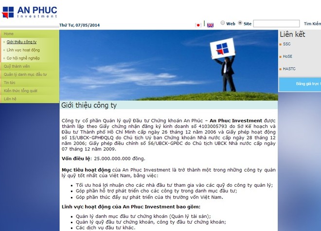 Quản lý quỹ An Phúc không có doanh thu nghiệp vụ trong Quý I