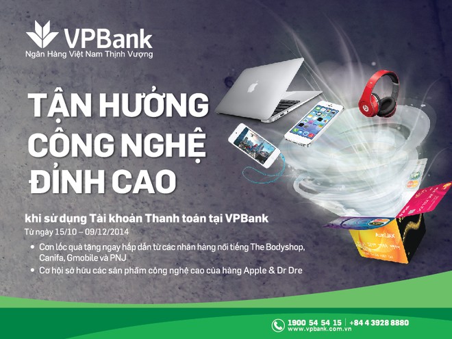 Nhiều phần quà dành tặng khách hàng mở thẻ tại VPBank