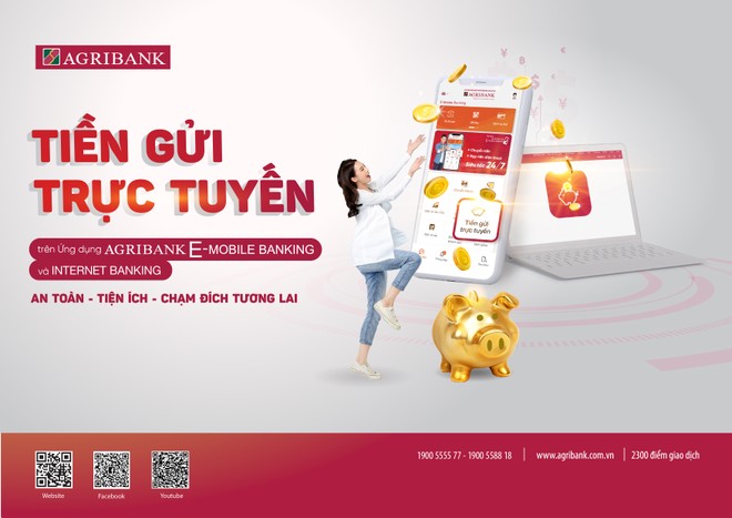 “Tiền gửi trực tuyến” siêu tiện lợi trên ứng dụng Agribank E-Mobile Banking