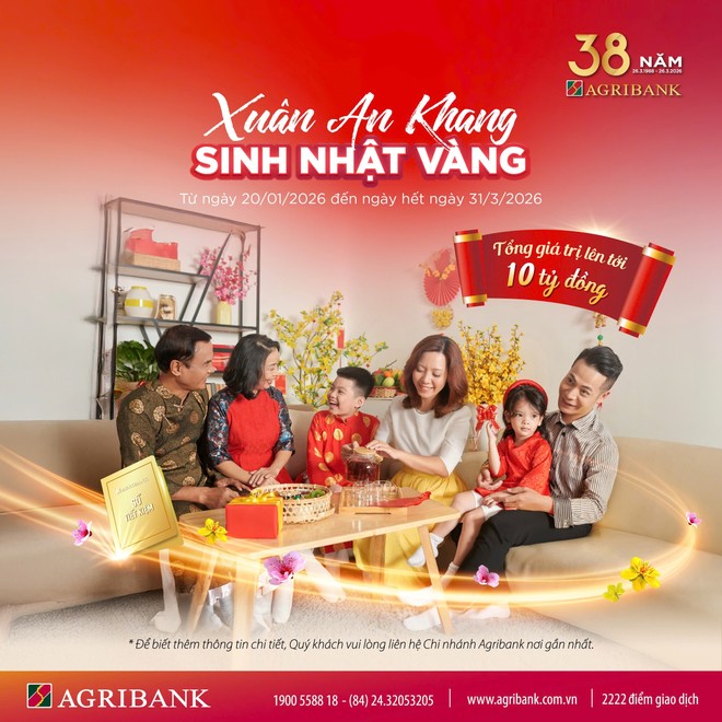 Agribank dành 10 tỷ đồng tri ân khách hàng với chương trình “Xuân an khang - Sinh nhật vàng”
