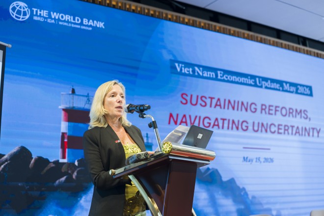 Bà Mariam J. Sherman, Giám đốc WB phụ trách Việt Nam, Campuchia và Lào, Việt Nam phát biểu tại sự kiện