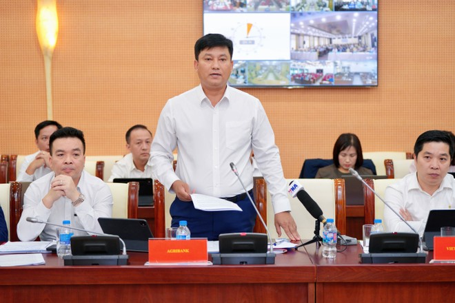 Ông Phạm Toàn Vượng, Tổng giám đốc Agribank phát biểu tại Hội nghị 
