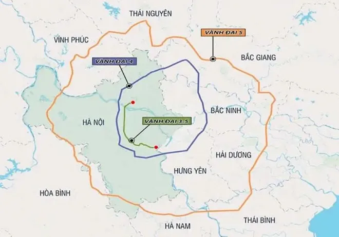 Đường vành đai 5 Vùng Thủ đô sẽ đi qua 7 tỉnh, thành Dự án đường Vành đai 5 đi qua 7 tỉnh thành sẽ mở ra không gian phát triển mới