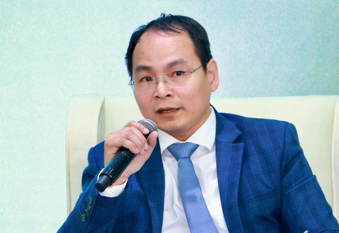 Ông Trần Anh Quý, Phó Vụ trưởng Vụ Tín dụng, Ngân hàng Nhà nước Việt Nam phát biểu tại Hội thảo của Báo Tài chính - Đầu tư sáng 14/10 (Ảnh: Chí Cường)