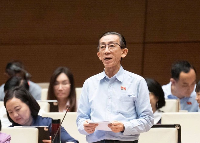 Đại biểu Trần Hoàng Ngân (TP Hồ Chí Minh) phát biểu tại hội trường Quốc hội sáng 31/10.