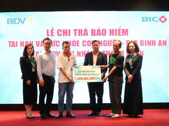BIC chi trả hơn 1,4 tỷ đồng quyền lợi bảo hiểm BIC Bình An cho khách hàng của BIDV Thanh Xuân 
