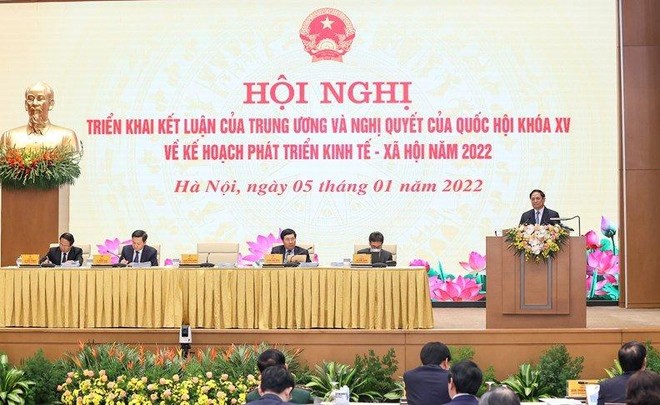 Chính phủ thống nhất Chủ đề điều hành của năm 2022 là “Đoàn kết kỷ cương chủ động thích ứng an toàn hiệu quả phục hồi phát triển” (Ảnh: Nhật Bắc)