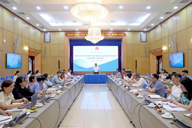 Thứ trưởng Bộ Kế hoạch và Đầu tư Trần Duy Đông chủ trì cuộc họp với cộng đồng doanh nghiệp, hiệp hội ngành hàng về đánh giá tình hình hoạt động của doanh nghiệp, kiến nghị, giải pháp. Ảnh Đức Trung