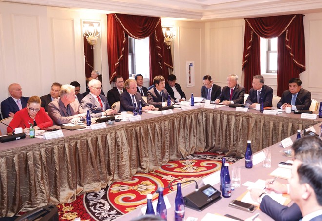 Tổng Bí thư, Chủ tịch nước Tô Lâm phát biểu tại Tọa đàm "Tăng cường hợp tác Việt Nam - Hoa Kỳ trong phát triển ngành công nghiệp bán dẫn và trí tuệ nhân tạo" ngày 22/9/2024. Ảnh: Lâm Khánh/TTXVN 