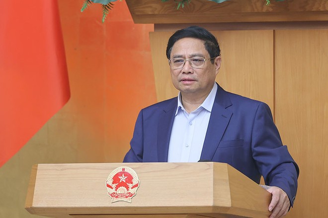 Thủ tướng Phạm Minh Chính phát biểu khai mạc phiên họp Chính phủ thường kỳ tháng 10/2024. Ảnh: Nhật Bắc
