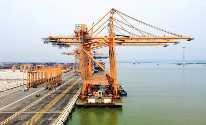Toàn cảnh bến số 3, cảng Lạch Huyện - Hải Phòng sắp được đưa vào khai thác. 