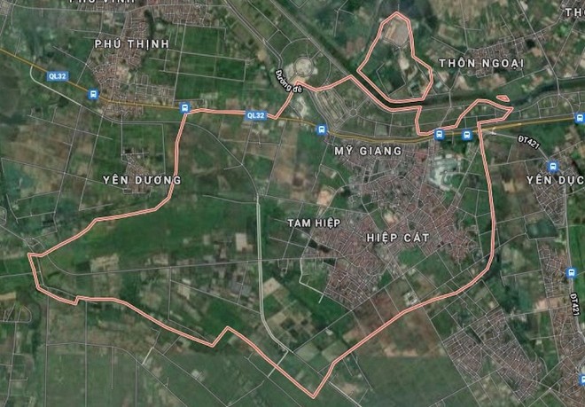 Toàn bộ khu vực được kêu gọi đầu tư tại huyện Phúc Thọ.