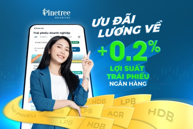 Mừng lương về, Pinetree tăng 0,2% lợi suất trái phiếu ngân hàng đang phân phối
