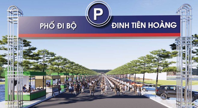 Phối cảnh phố đi bộ Đinh Tiên Hoàng