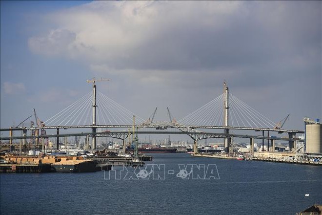 Quang cảnh cảng hàng hóa Long Beach, California, Mỹ. Ảnh minh họa: THX/TTXVN