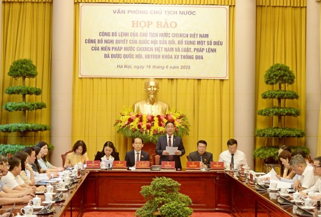 Văn phòng Chủ tịch nước tổ chức Họp báo công bố Lệnh của Chủ tịch nước về sửa đổi, bổ sung Hiến pháp.