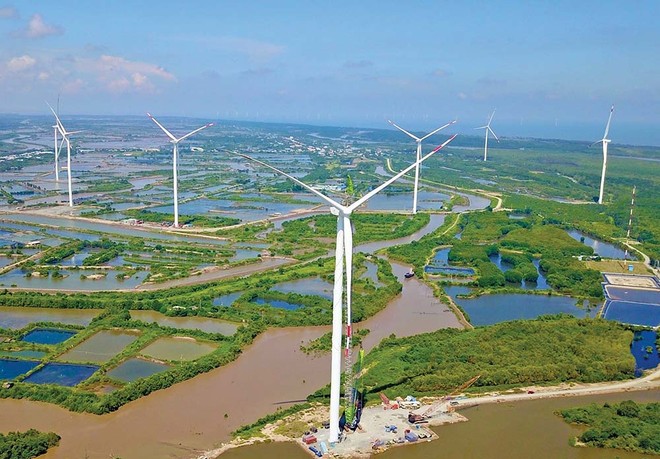 Toàn cảnh Dự án điện gió Sunpro tại Bình Đại (Bến Tre).