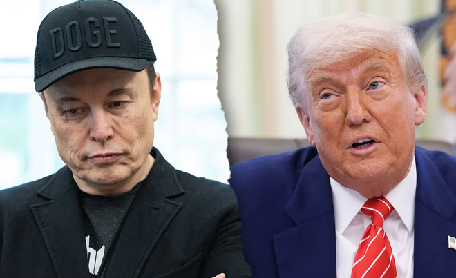 Mối quan hệ giữa Tổng thống Trump (phải) và tỷ phú Elon Musk đang ngày càng rạn nứt. Ảnh: Getty Images