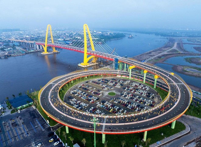 Cầu Máy Chai chính thức khánh thành vào ngày 19/8, trở thành một trong những công trình hạ tầng biểu tượng của TP. Hải Phòng. Ảnh: Vingroup