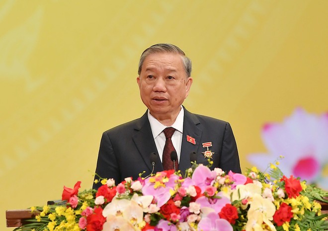 Tổng Bí thư Tô Lâm phát biểu tại cuộc gặp mặt các thế hệ đại biểu Quốc hội. Ảnh: PT 