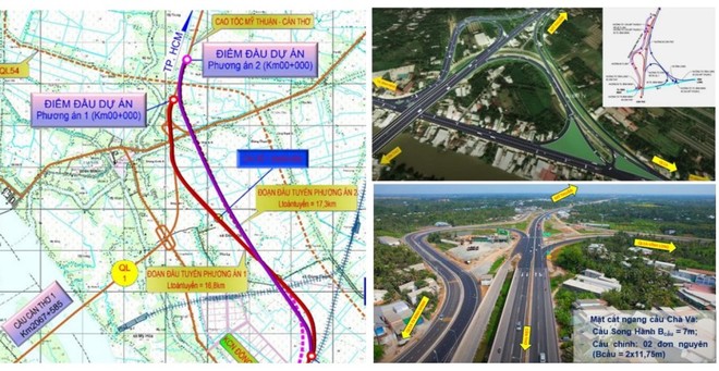 Sơ họa 2 phương án kết kết nối đầu tuyến Dự án đầu tư xây dựng cầu Cần Thơ 2 và đường dẫn hai đầu cầu. 