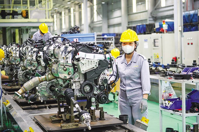 Khu vực tư nhân là động lực chủ chốt thúc đẩy đổi mới, nâng cao năng suất. Trong ảnh: Sản xuất tại Thaco. Ảnh: Đức Thanh 