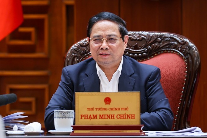 Thủ tướng Phạm Minh Chính chủ trì cuộc họp - Ảnh: VGP/Nhật Bắc