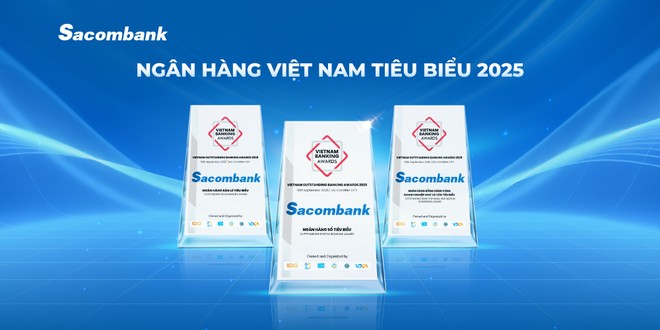 Sacombank (STB) tiếp tục được vinh danh tại giải thưởng Ngân hàng Việt Nam tiêu biểu 2025
