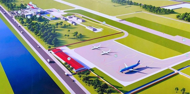 Phối cảnh Dự án mở rộng, nâng cấp Cảng hàng không Cà Mau. 