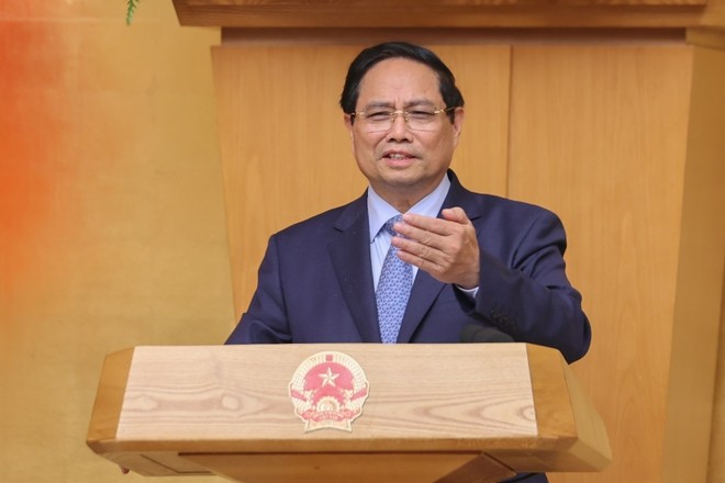 Thủ tướng khái quát, sau 3 tháng thực hiện, việc triển khai mô hình chính quyền địa phương 2 cấp đã đạt nhiều kết quả, cơ bản đạt mục tiêu đề ra - Ảnh: VGP/Nhật Bắc