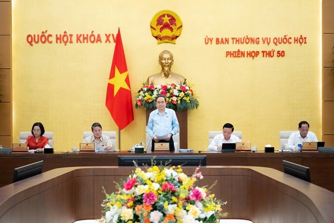 Chủ tịch Quốc hội Trần Thanh Mẫn phát biểu khai mạc phiên họp thứ 50. 