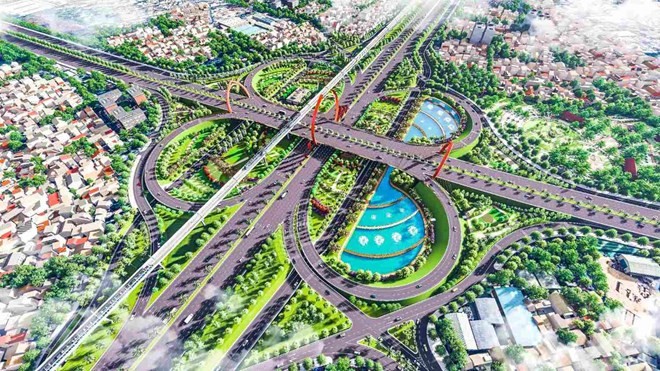 Phối cảnh Nút giao thông Bình Thái trên đường Vành đai 2.