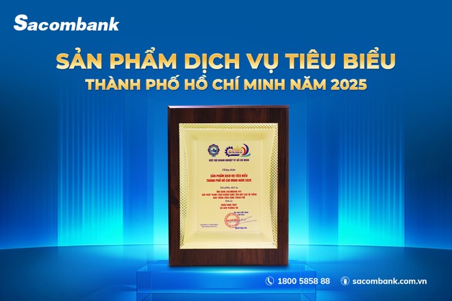 Sacombank (STB) lần thứ 3 được vinh danh “sản phẩm - dịch vụ tiêu biểu TP.HCM”