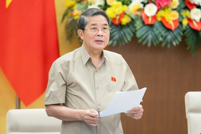 Phó chủ tịch Quốc hội Nguyễn Đức Hải điều hành phiên thảo luận. 