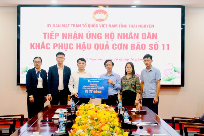 Sacombank (STB) chung tay cùng tỉnh thái nguyên khắc phục hậu quả lũ lụt