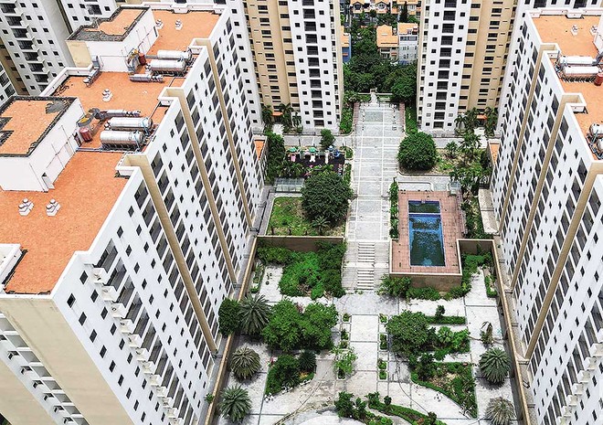 Khu tái định cư Bình Khánh nhiều căn hộ vẫn bỏ trống.